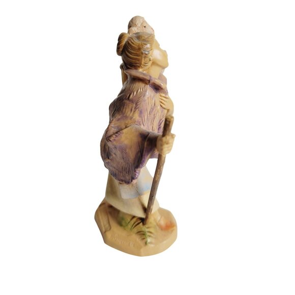 Miriam by Fontanini Young Shepherdess and Lamb in Woven Basket Holding a staff - Picture 5 of 11